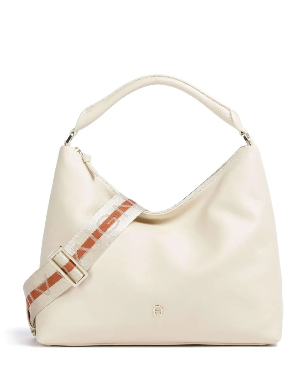Zita M Beuteltasche genarbtes Rindsleder creme