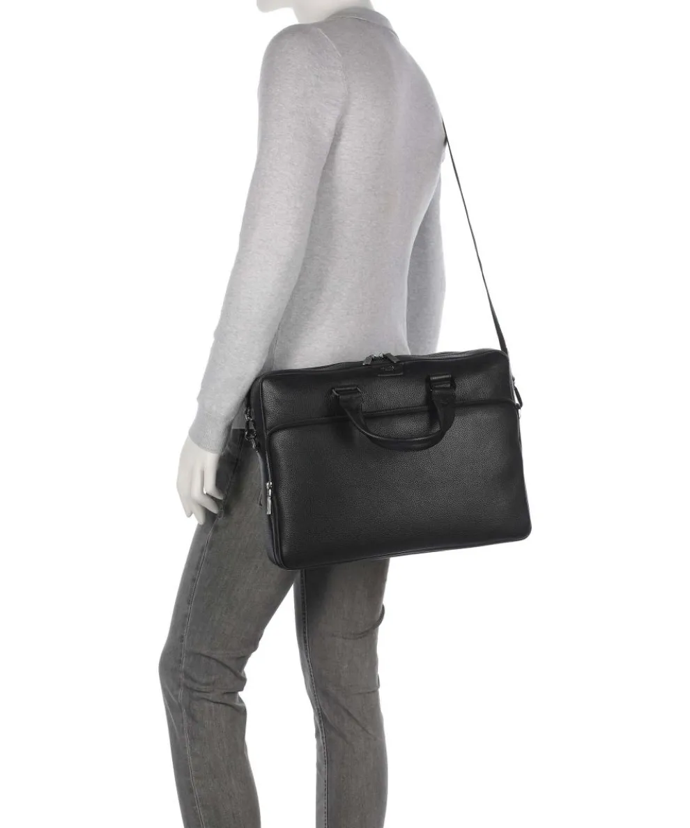 Côme Aktentasche 16″ genarbtes Rindsleder schwarz