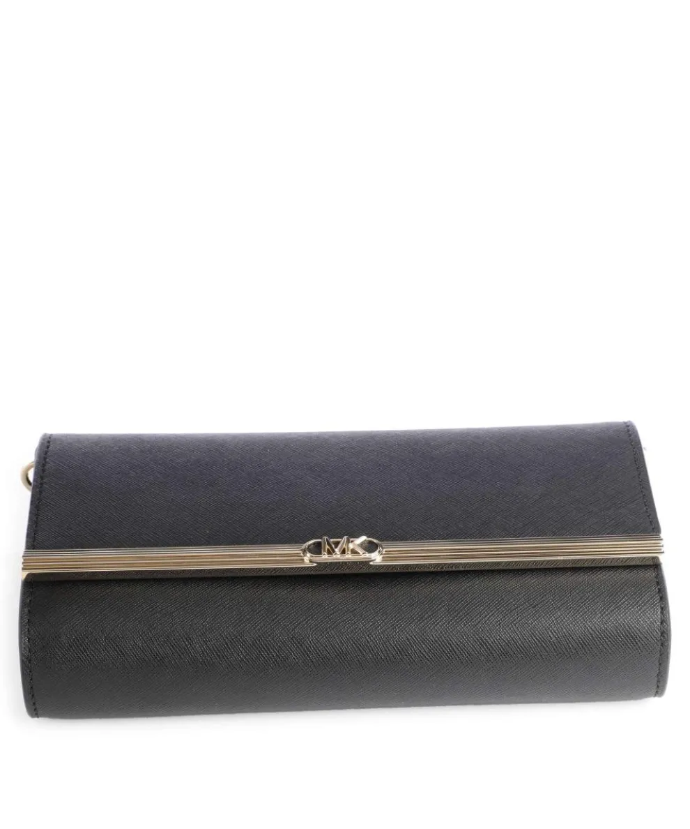 Mona Umhängetasche Saffiano Leder schwarz