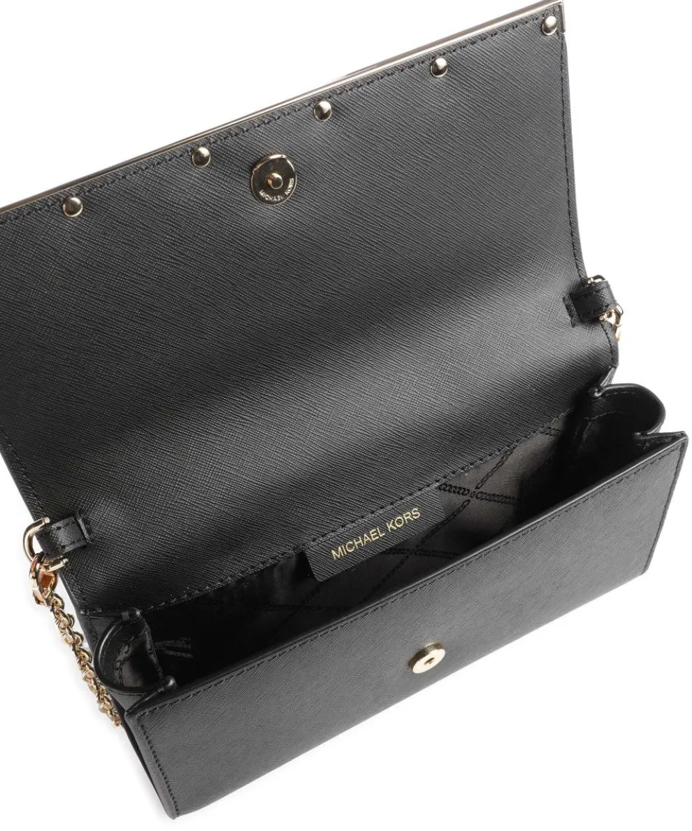 Mona Umhängetasche Saffiano Leder schwarz