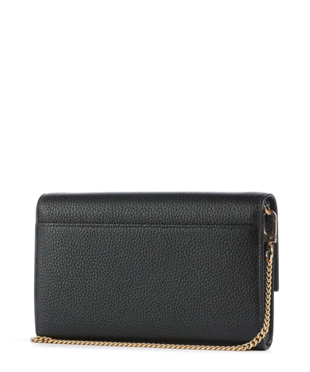 Rosa Geldbörse genarbtes Rindsleder schwarz