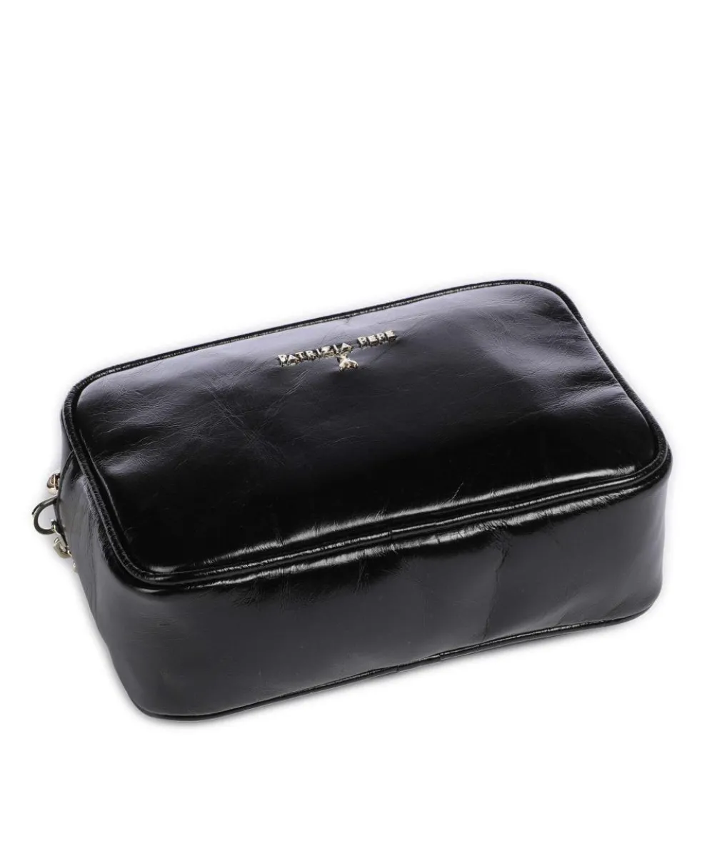 Umhängetasche fein genarbtes Kalbsleder schwarz