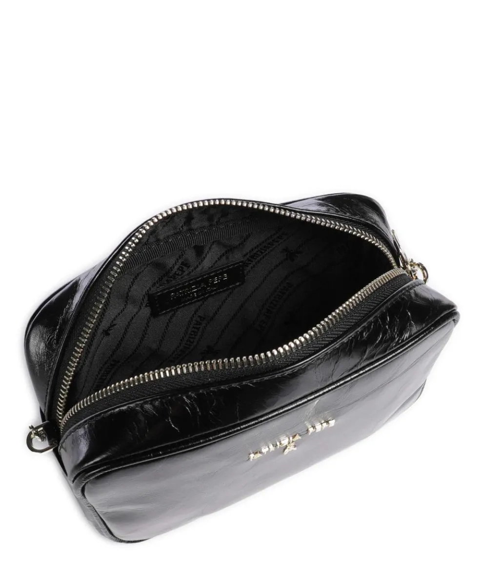 Umhängetasche fein genarbtes Kalbsleder schwarz