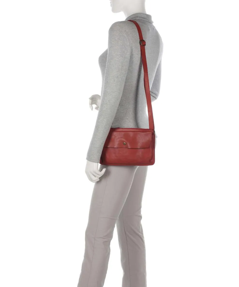 Submarine Umhängetasche weiches Rindsleder rot