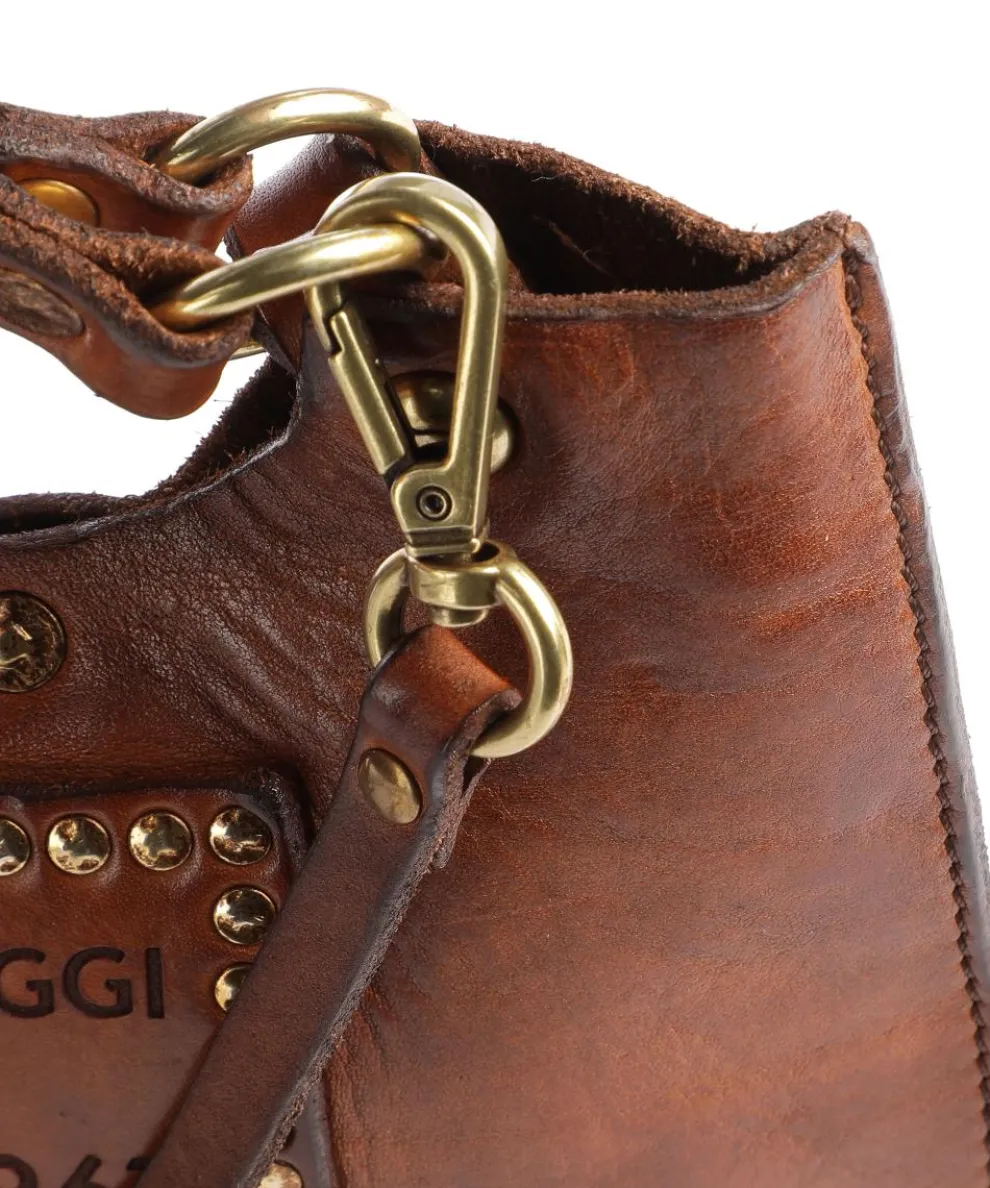 Handtasche fein genarbtes Rindsleder cognac