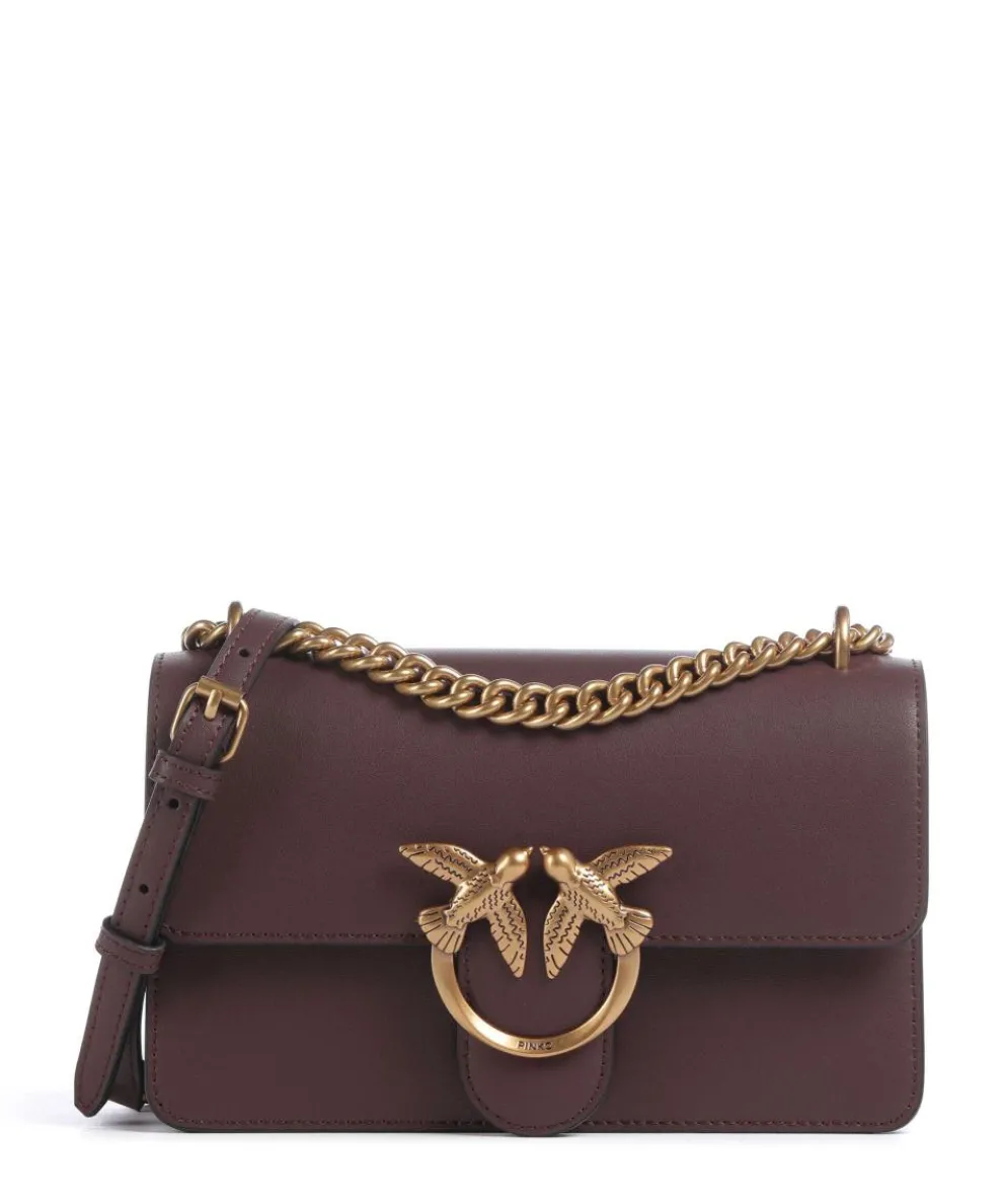 Love One Mini Schultertasche fein genarbtes Rindsleder dunkelbraun