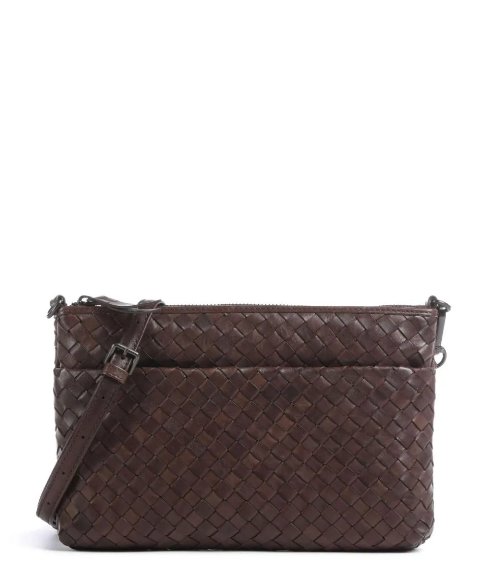 Karima Umhängetasche fein genarbtes Rindsleder dunkelbraun
