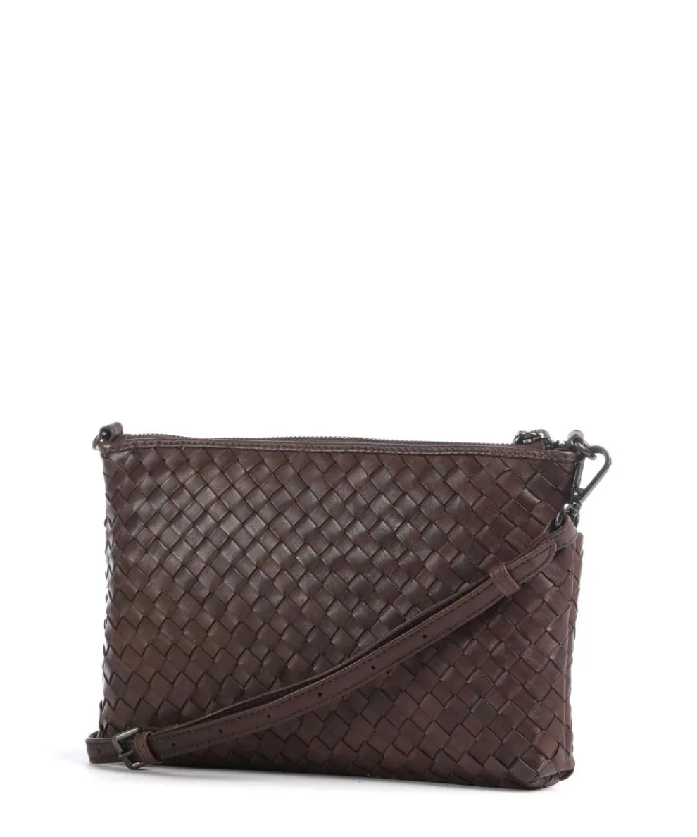 Karima Umhängetasche fein genarbtes Rindsleder dunkelbraun