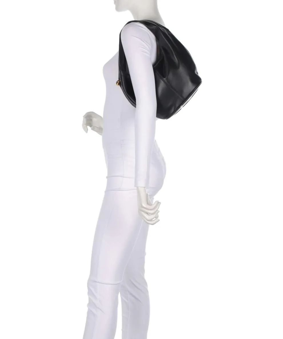 Ring Mini Beuteltasche fein genarbtes Leder schwarz