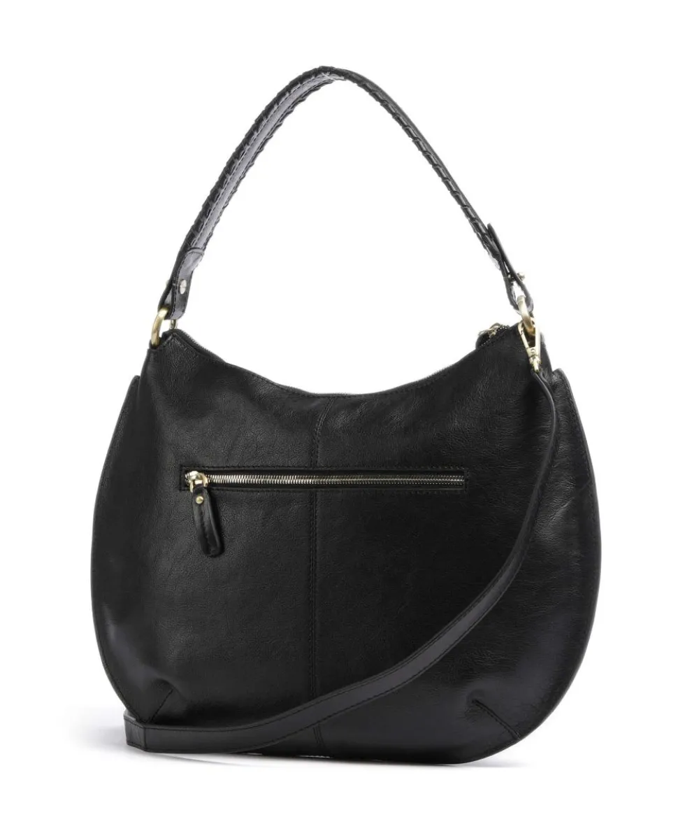 Volterra Beuteltasche fein genarbtes Rindsleder schwarz