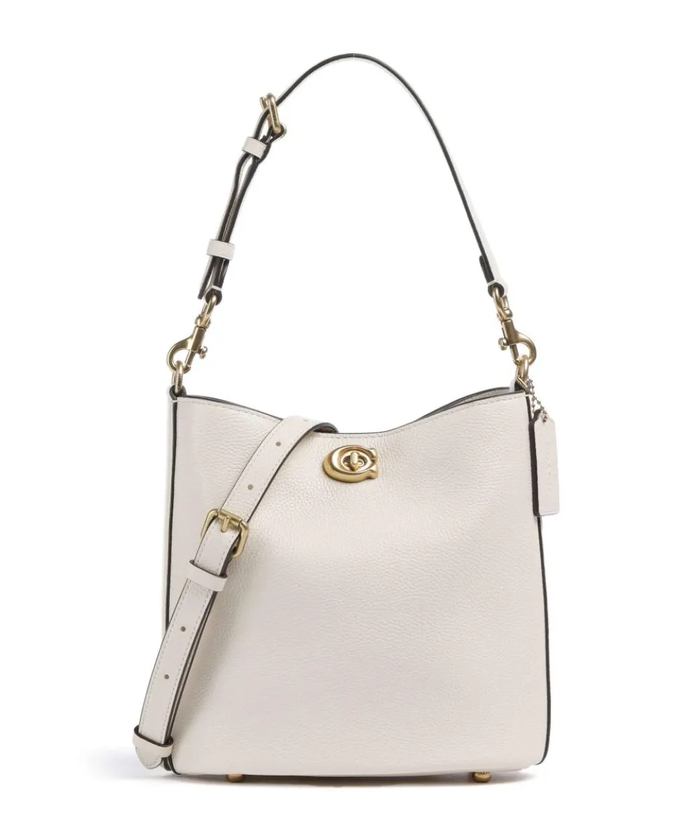 Willow Soft 19 Beuteltasche genarbtes Leder elfenbein