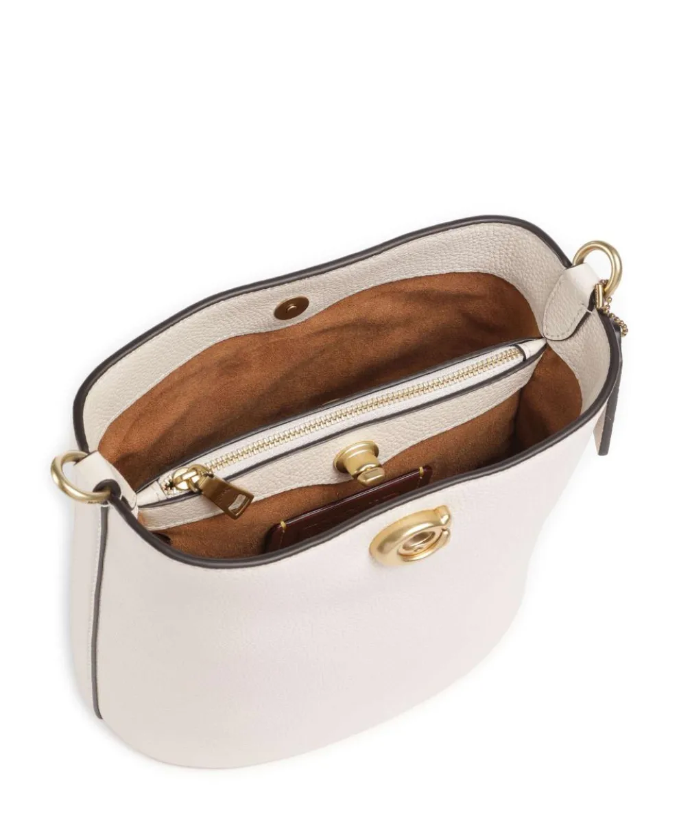 Willow Soft 19 Beuteltasche genarbtes Leder elfenbein