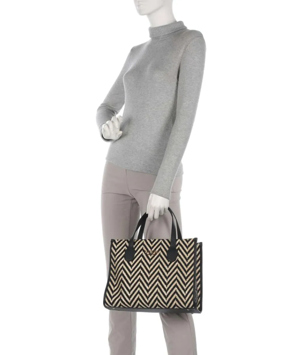 Silvana Handtasche Textil schwarz/beige