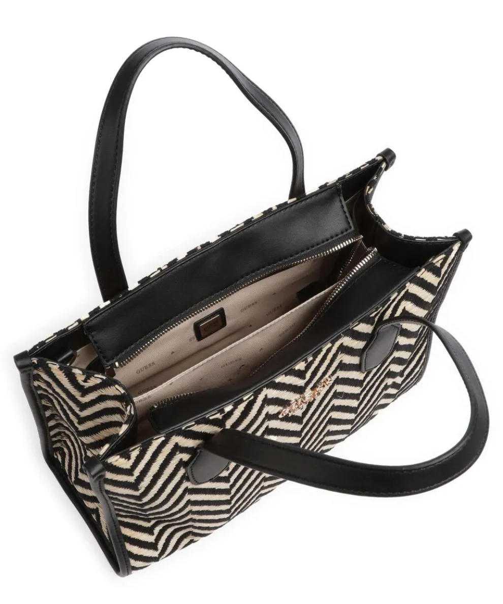 Silvana Handtasche Textil schwarz/beige