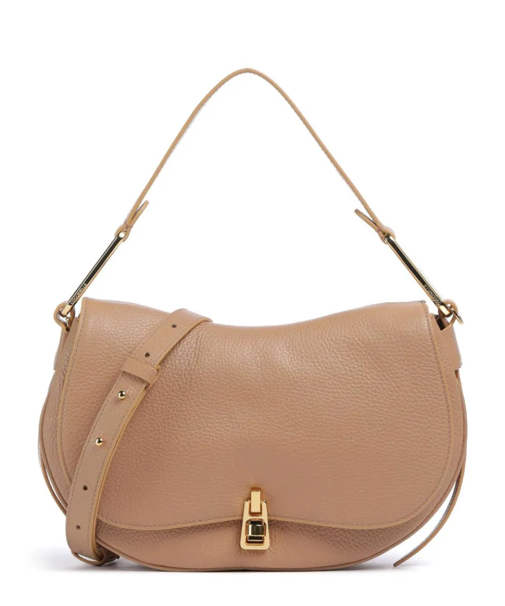 Magie Soft Schultertasche genarbtes Rindsleder hellbraun