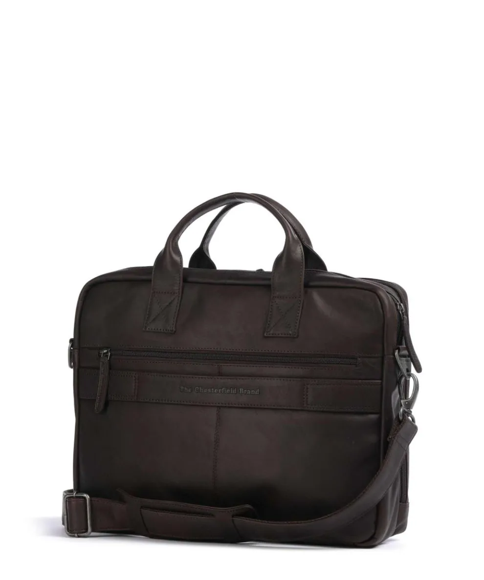 Cow Wax Pull Up Frazer Aktentasche 15″ Rindsleder dunkelbraun