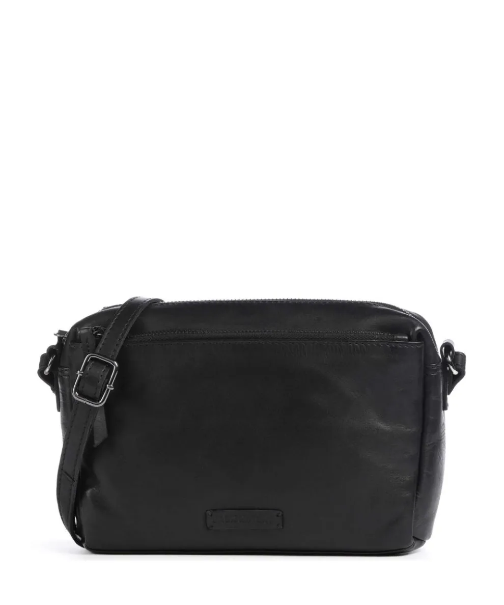 Nelson 1 Umhängetasche genarbtes Leder schwarz