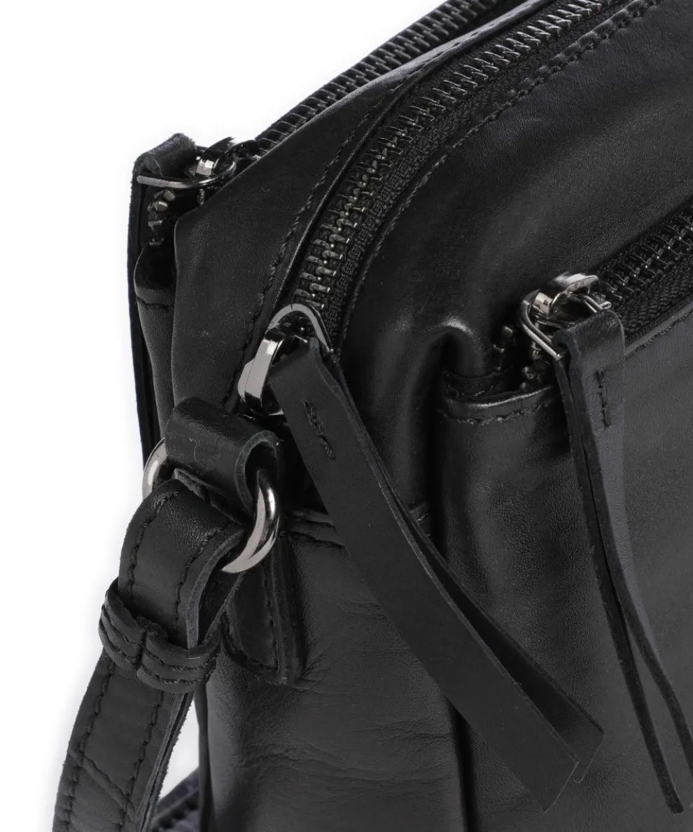 Nelson 1 Umhängetasche genarbtes Leder schwarz