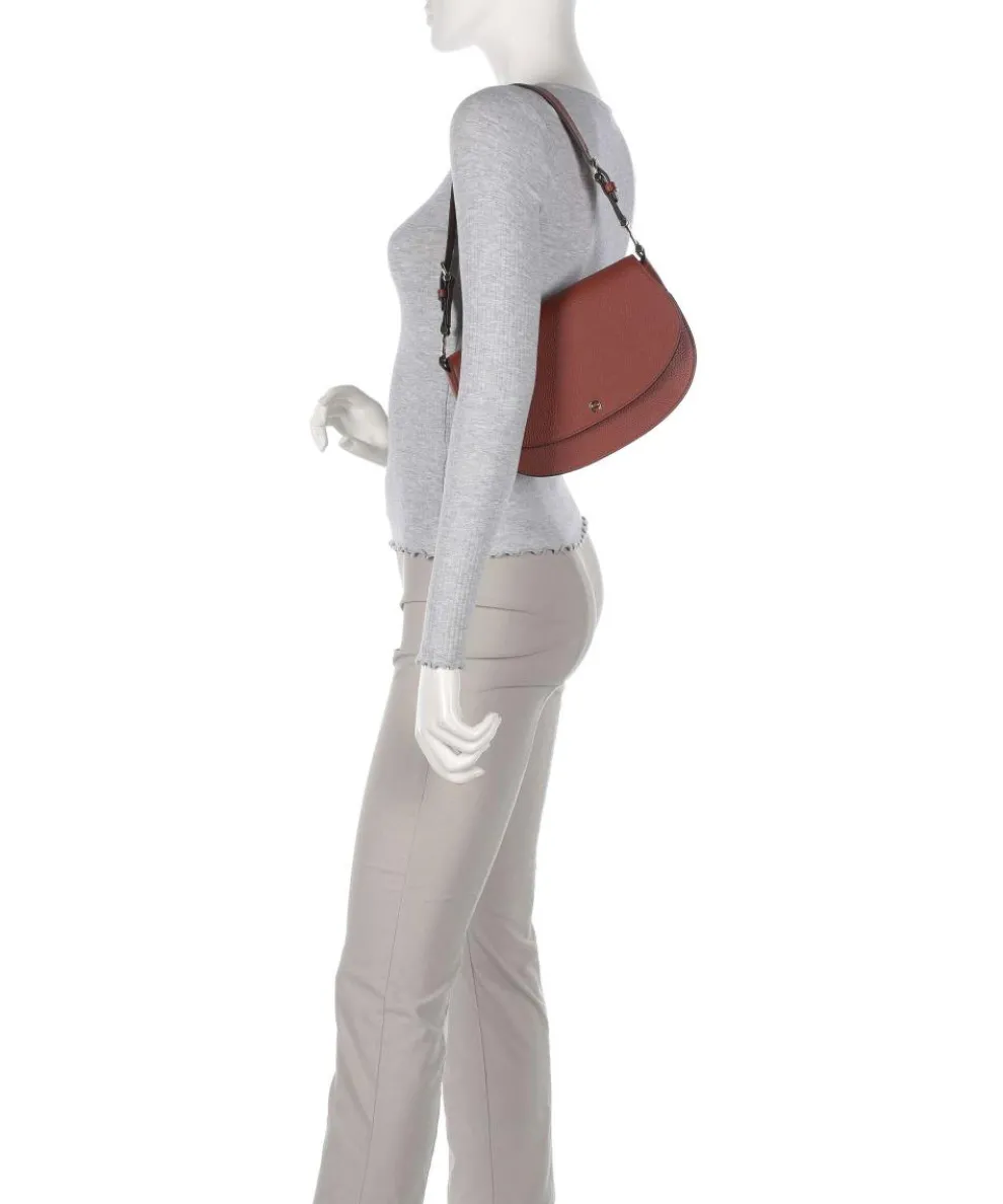 Delia S Schultertasche genarbtes Rindsleder braun