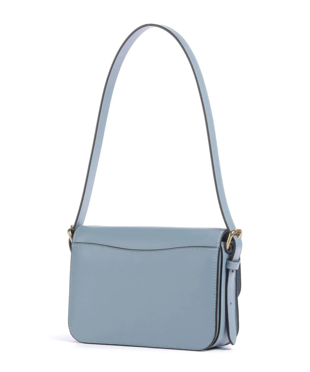 Sage Schultertasche fein genarbtes Rindsleder blaugrau