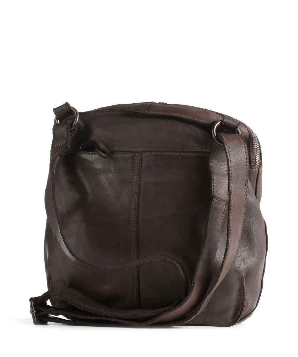 Submarine Umhängetasche genarbtes Leder dunkelbraun