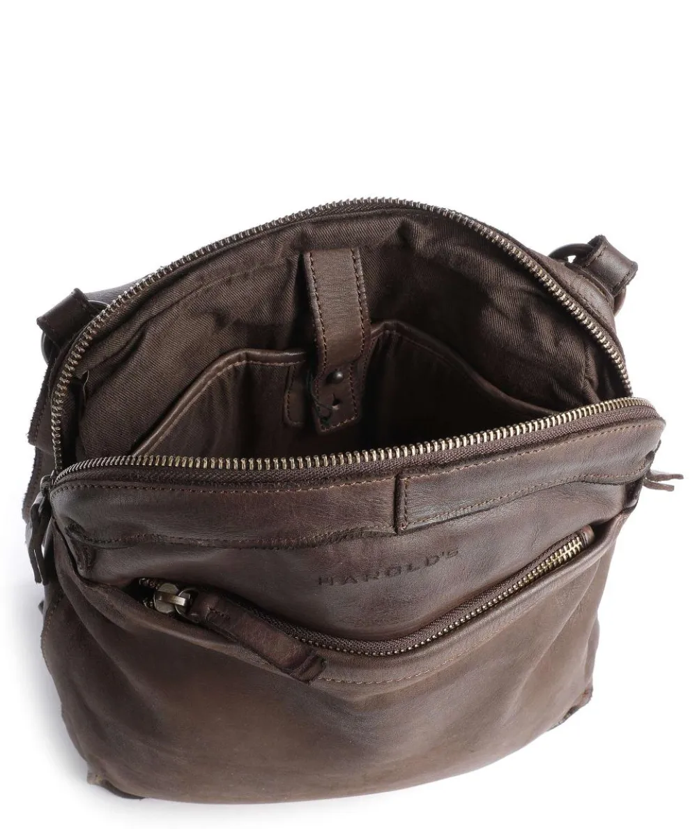 Submarine Umhängetasche genarbtes Leder dunkelbraun