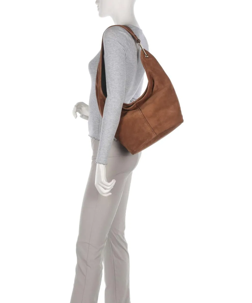 Sonny Beuteltasche aufgerautes Kalbsleder braun