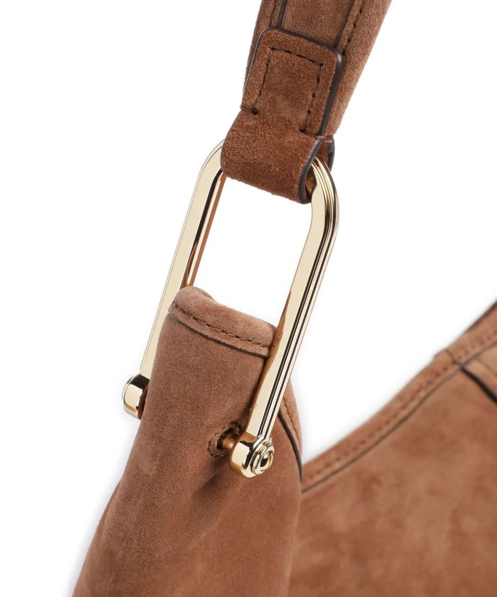 Sonny Beuteltasche aufgerautes Kalbsleder braun