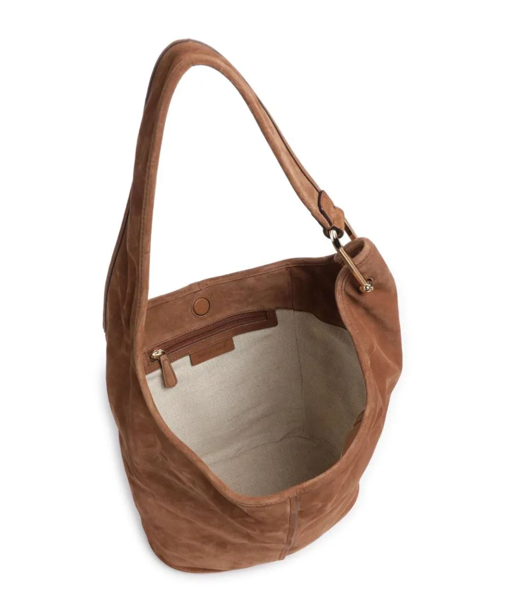 Sonny Beuteltasche aufgerautes Kalbsleder braun