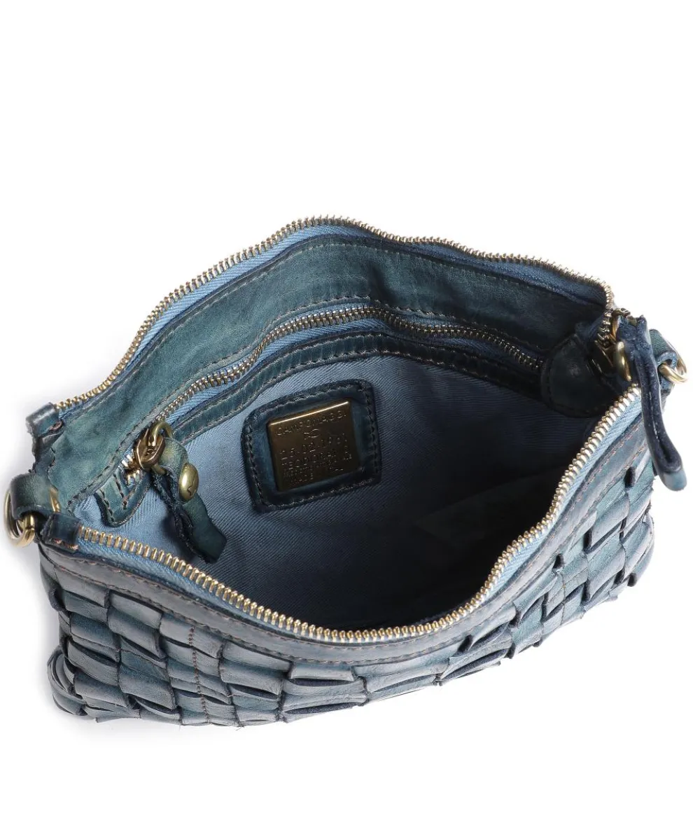 Umhängetasche genarbtes Rindsleder dunkelblau