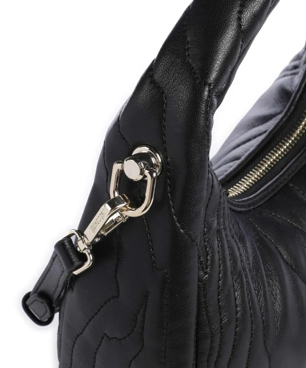 Quilted Zebra Handtasche Lederimitat schwarz