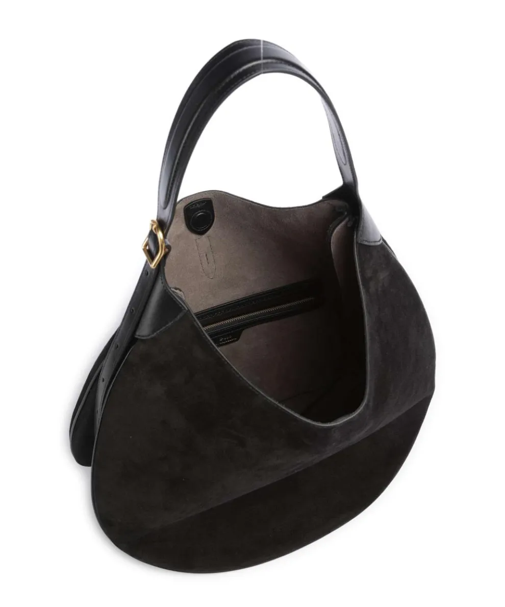 ID Collection Medium Beuteltasche aufgerautes Rindsleder schwarz