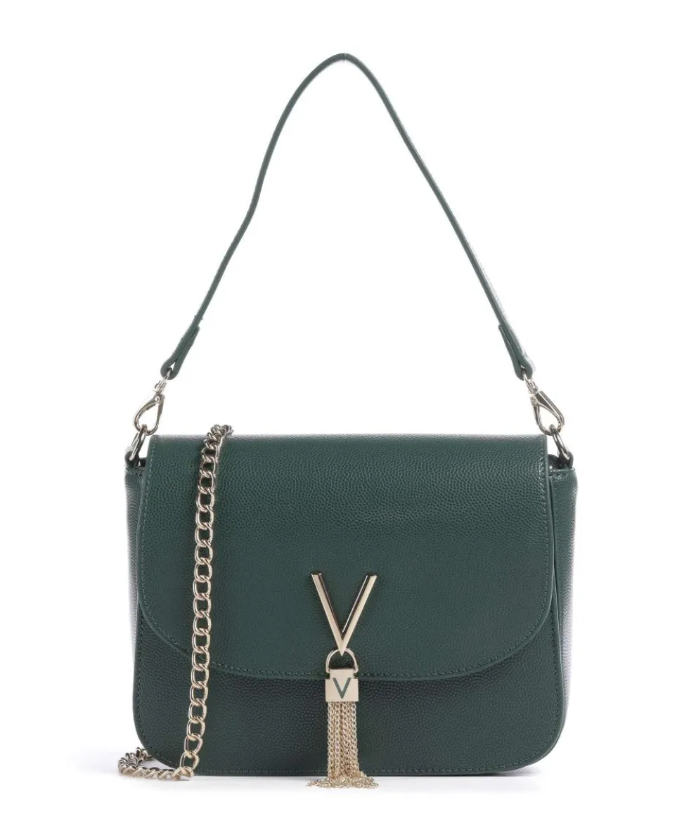 Divina Schultertasche Lederimitat dunkelgrün