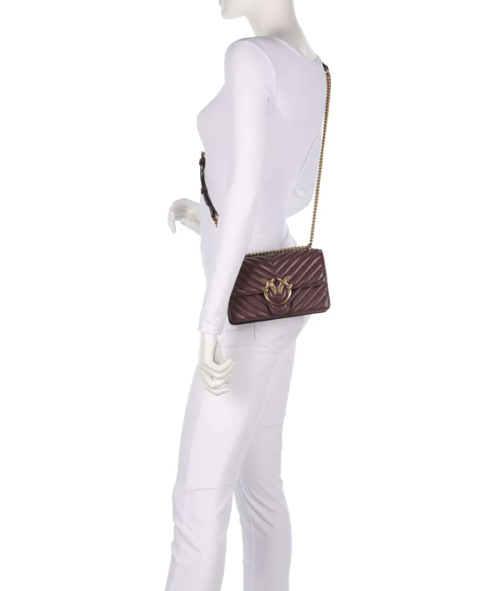 Love One Mini Schultertasche fein genarbtes Leder wein