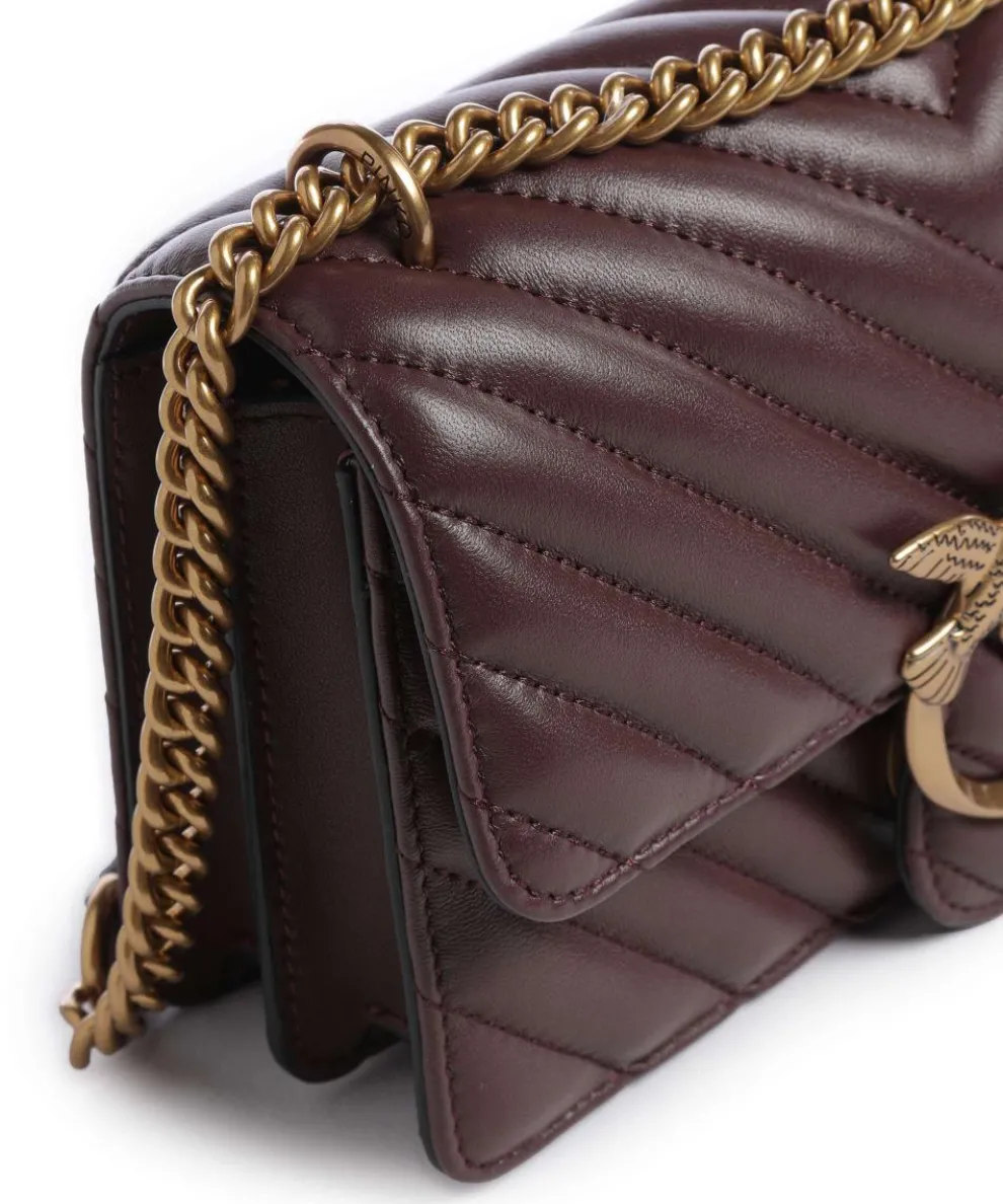 Love One Mini Schultertasche fein genarbtes Leder wein