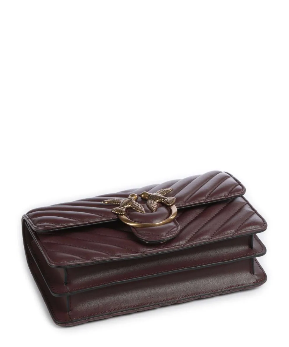 Love One Mini Schultertasche fein genarbtes Leder wein