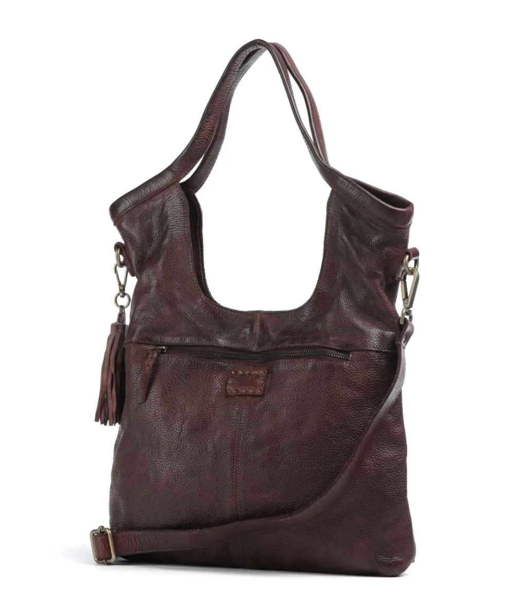 Schubertgasse 5 Shopper genarbtes Leder dunkelbraun