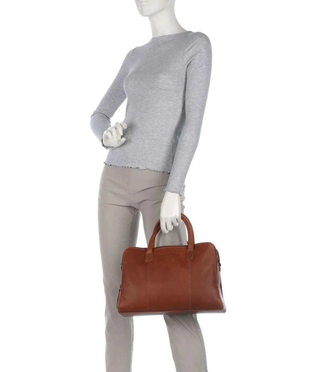 Cow Wax Pull Up Layton Handtasche Rindsleder cognac