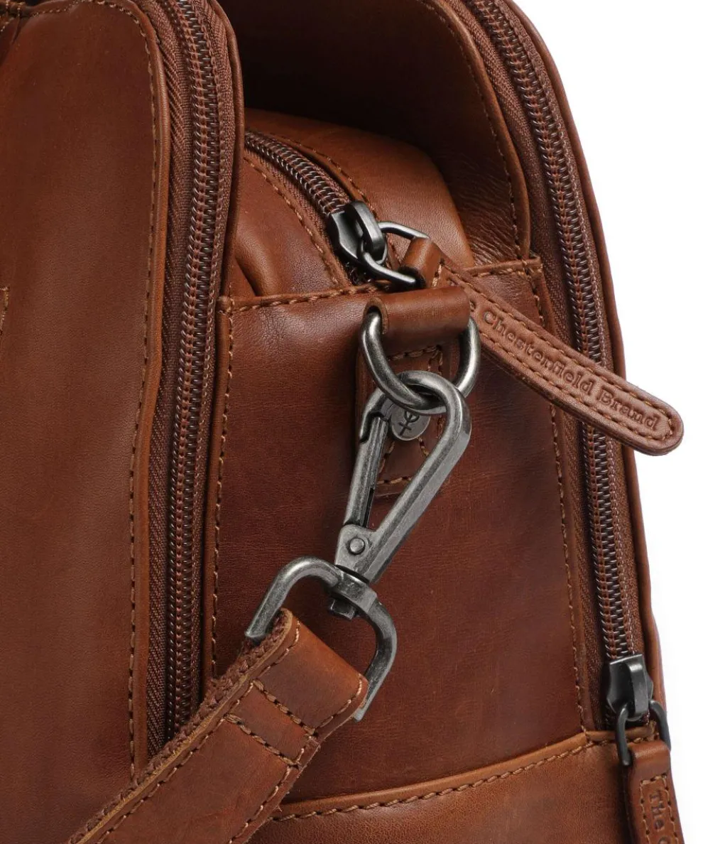 Cow Wax Pull Up Layton Handtasche Rindsleder cognac