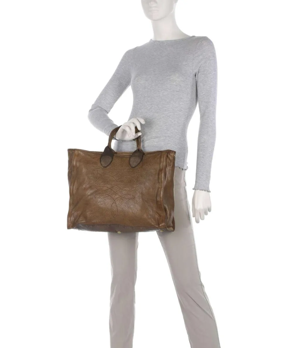 Handtasche genarbtes Rindsleder olivgrün