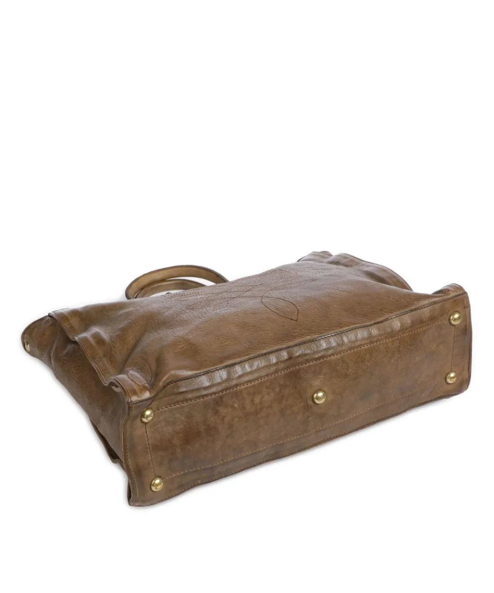 Handtasche genarbtes Rindsleder olivgrün