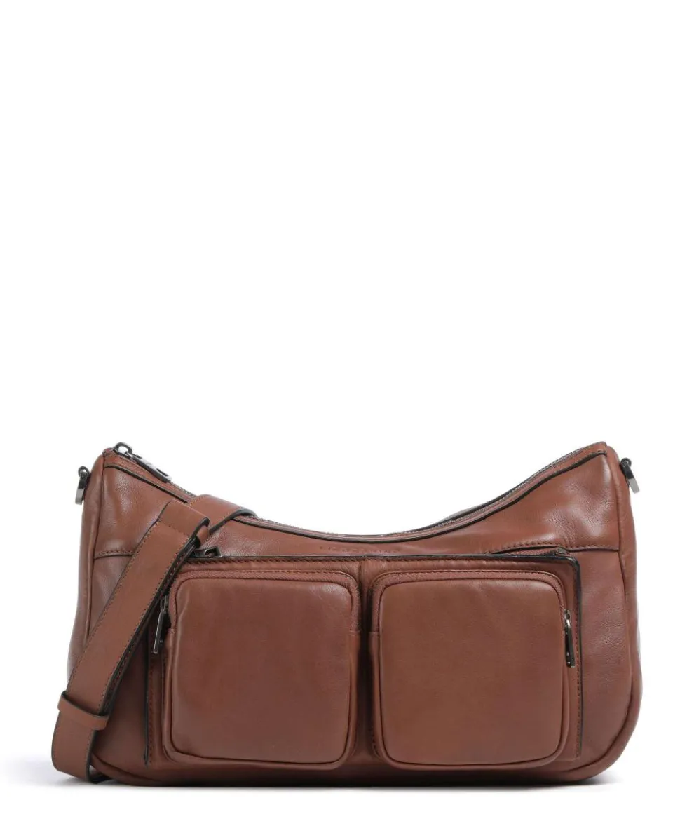 Maia Sheep Natural M Schultertasche Schafsleder dunkelbraun