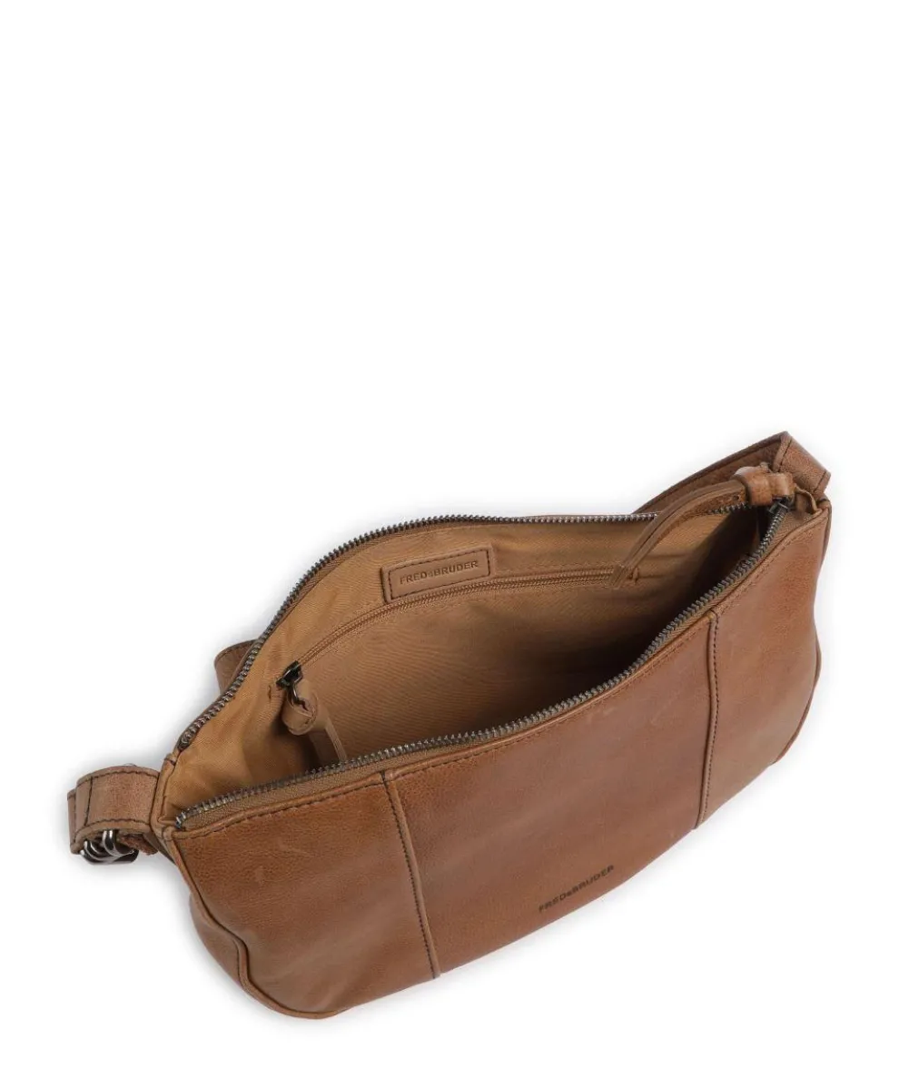 Ride Easy Schultertasche genarbtes Leder karamellbraun