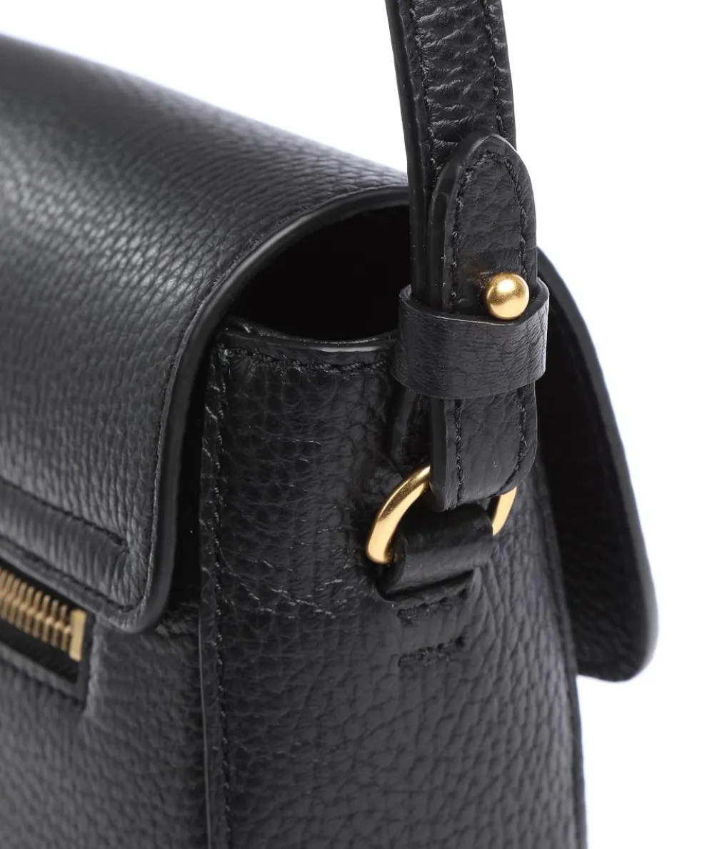 Beat Soft Umhängetasche genarbtes Leder schwarz