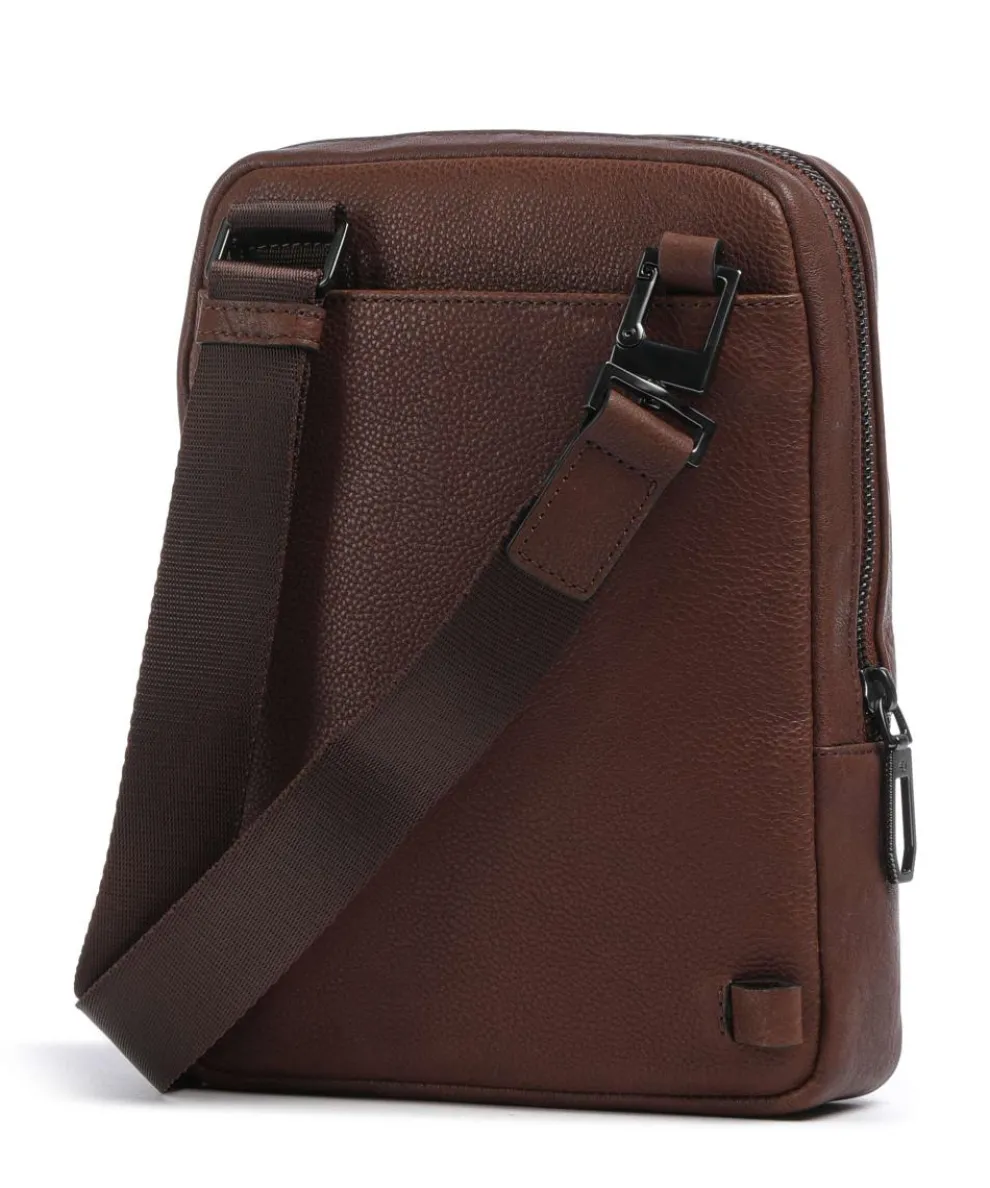 S134 Umhängetasche genarbtes Rindsleder braun