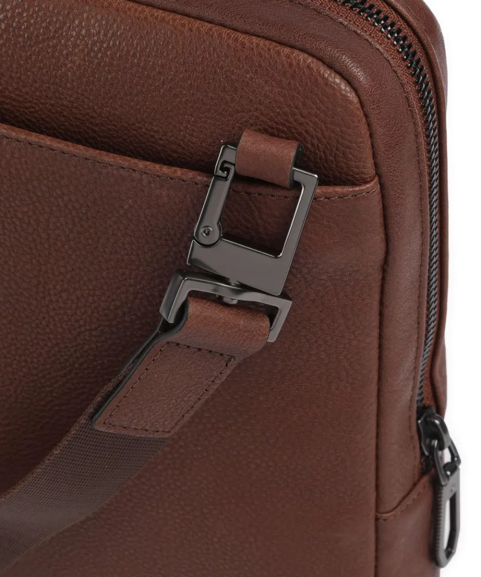 S134 Umhängetasche genarbtes Rindsleder braun