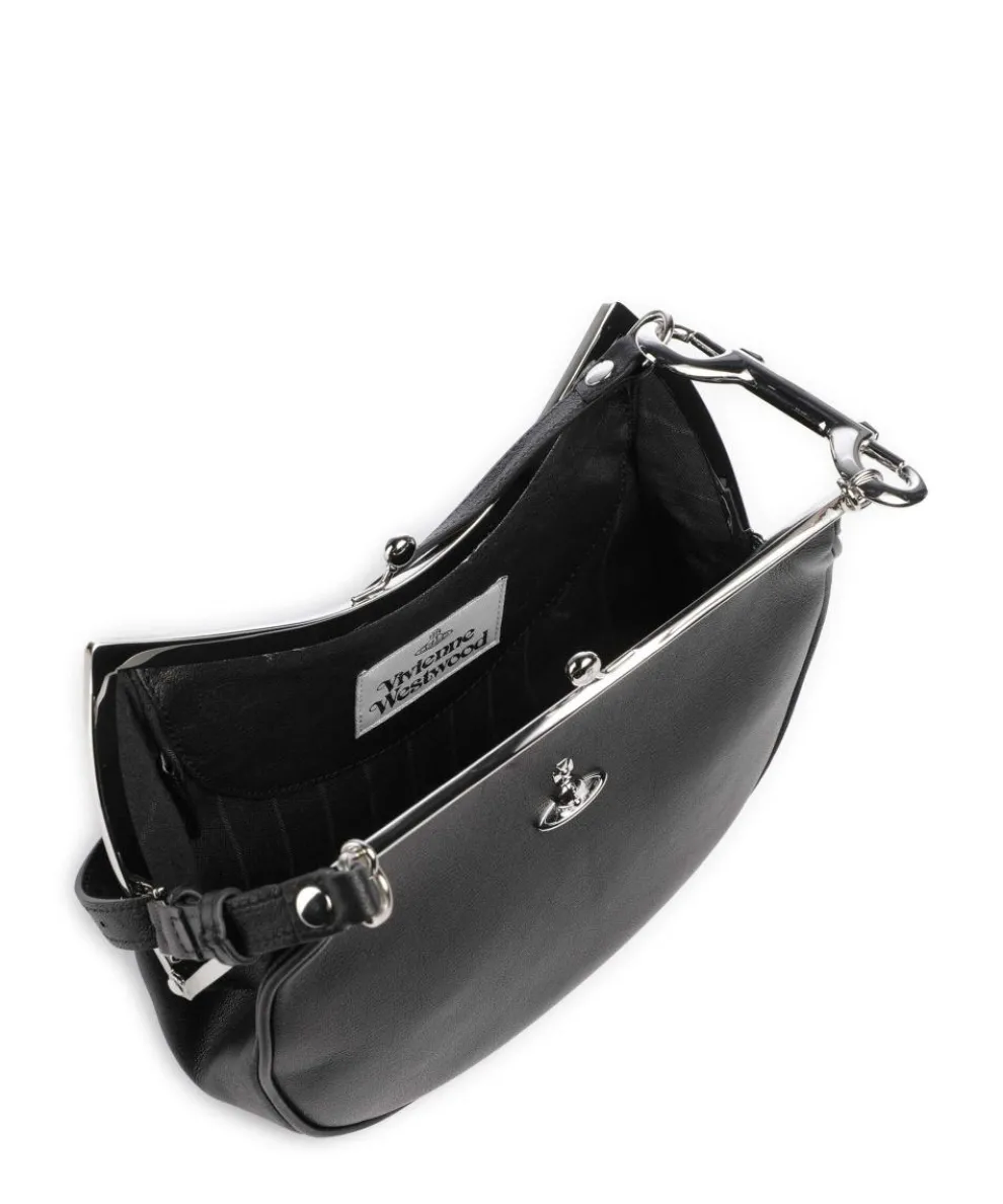 Charm Frame Supple Schultertasche Schafsleder schwarz