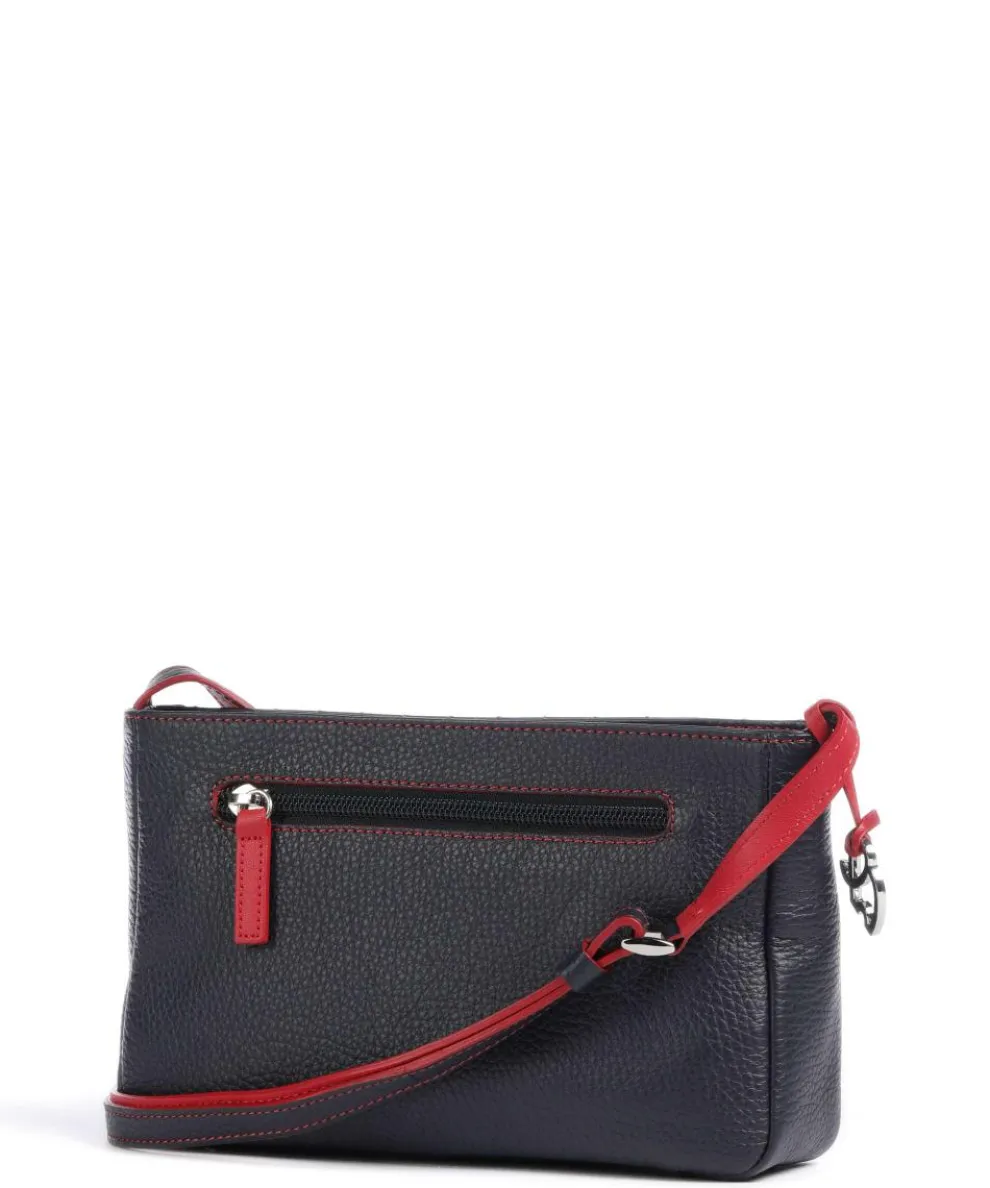 Pienza Umhängetasche genarbtes Leder dunkelblau