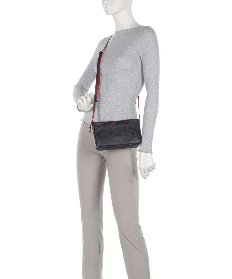 Pienza Umhängetasche genarbtes Leder dunkelblau