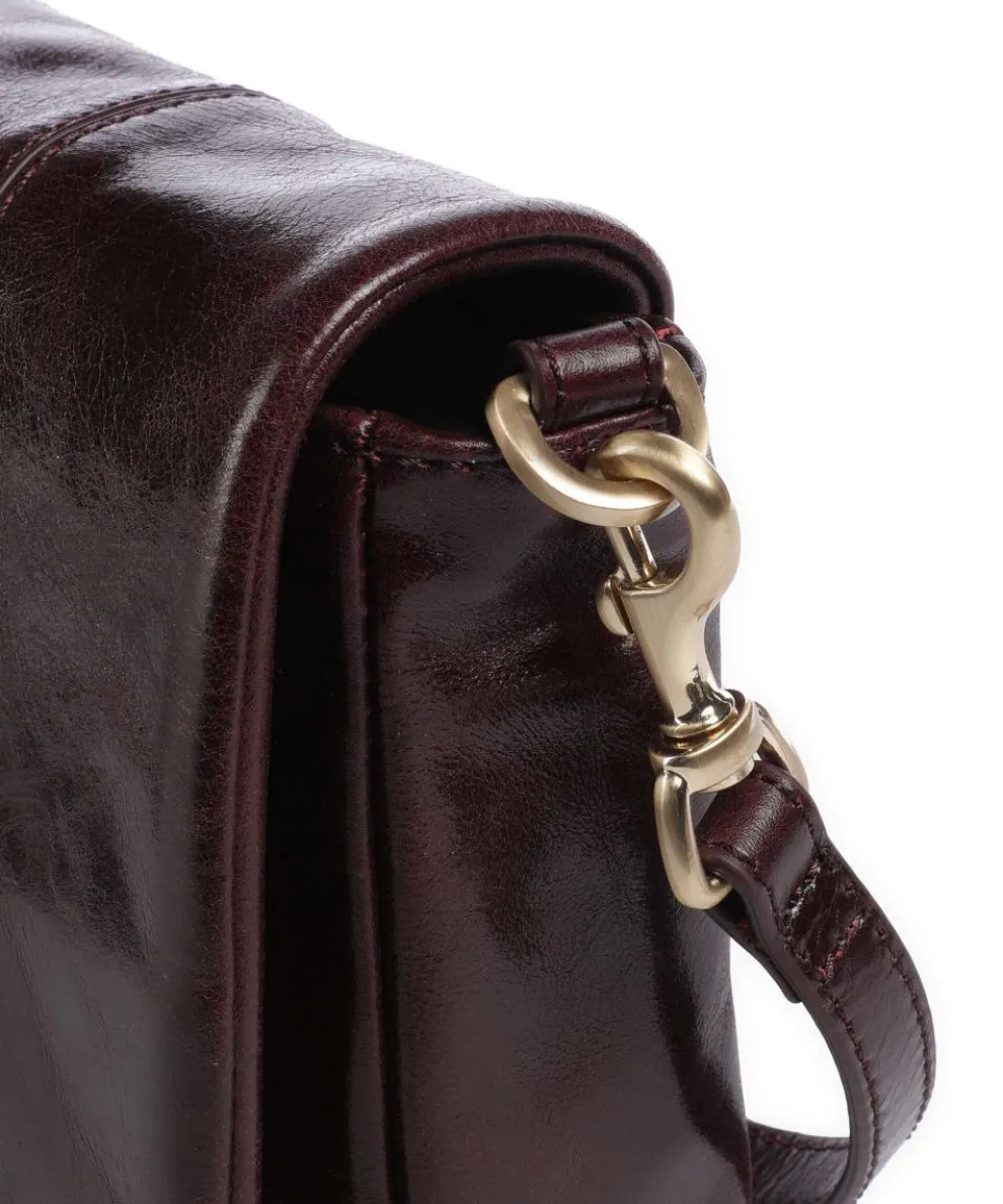 Mila Icon Crinkle Umhängetasche fein genarbtes Rindsleder bordeaux